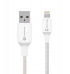 Tactical öltésű cérna kábel USB-A/Lightning 0, 3 m fehér (SPSP112142)