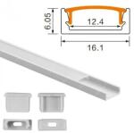 Life Light Led Alusín Led profil szett, 2 méter 8-12 mm Led szalaghoz. 2 m fehér sín + tej búra + 4 db végzáró. LIFE LIGHT LED (LLLSZASIN2M20594WHITETEJSZETT)