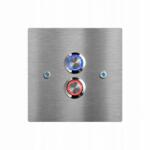 MT3CH Dupla kimeneti gomb Led ajtó kapu 10x10 Inox rozsdamentes (MR/D/10)