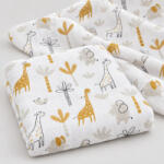 Baby Bruin Mintás Cseh textil pelenka, textilpelenka sűrű szövésű, super soft, fehér 70x70 cm - Zsiráf és elefánt 1 DARAB (311198-zsiraf-es-elefant)