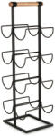 Bizzotto Suport sticle vin otel negru lemn maro Isaac 19, 5x19x60, 5h (68113) Suport sticla vin