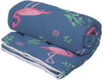 Alcam Pilota Alcam Flamingo 140x200 cm, 2 persoane, 4 anotimpuri, fibra siliconica, husa microfibra, cu model
