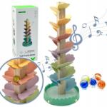Tooky Toy Fából készült színes Montessori golyótorony labdákkal 3+ (TH731N)