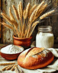 Oh Art! Set pictura pe numere, cu sasiu, Paine si sare, 40x50 cm (ANG1157)