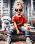 Oh Art! Set pictura pe numere, cu sasiu, Cool kid, 40x50 cm (ANG1128)