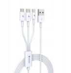 DEVIA 3 az 1-ben Usb micro-light-USB-C kábel (BRA007415)