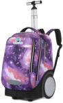 KidsCare Ghiozdan cu roti 2 in 1, KidsCare Cosmos, troler scolar cu maner telescopic si roti mari pline, rucsac pentru copii, roz/violet (KC_GHTRP_Cosmos2)