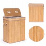 ModernHome Bambusz szennyestartó kosár 100 literes 2 rekeszes fedél ModernHome (AIE-49BO)