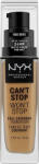 NYX Can't Stop Won't Stop Full Coverage Foundation Chestnut 30ml