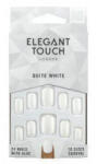 Elegant Touch Polished Colour 24 Nails With Glue Squoval Quite White