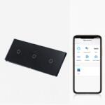 Tosyco Întrerupător simplu cu touch (tactil) din sticlă [CLONE] [CLONE] [CLONE] [CLONE] (TOS-C1G1G1G1WWIFI-L-B)