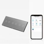 Tosyco Întrerupător simplu cu touch (tactil) din sticlă [CLONE] [CLONE] [CLONE] [CLONE] [CLONE] (TOS-C2G2G2G1WWIFI-L-Y)