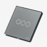 Tosyco Întrerupător cap scară / cruce triplu cu touch (tactil) din sticlă (TOS-C3G2W-Y)