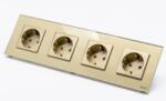 Tosyco Priză Schuko cvadruplă cu ramă din sticlă (TOS-C4SK-G)