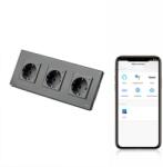 Tosyco Priză schuko WIFI dublă cu ramă din sticlă [CLONE] [CLONE] [CLONE] (TOS-C3SK-ZB-MON-Y)