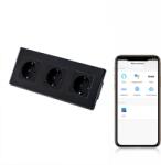 Tosyco Priză schuko WIFI dublă cu ramă din sticlă [CLONE] [CLONE] (TOS-C3SK-ZB-B)