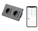 Tosyco Priză schuko WIFI dublă cu ramă din sticlă (TOS-C2SKWIFI-Y)
