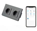 Tosyco Priză schuko WIFI dublă cu ramă din sticlă [CLONE] [CLONE] (TOS-C2SK-ZB-MON-Y)
