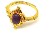 R. M. ékszer Csaroit gyűrű ovál 16x12 mm, aranyszínű, állítható „Lilaszirom (019504)