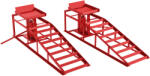 HOMCOM Set de 2 rampe de acces cu cric hidraulic 3 t, înălțime reglabilă, lățime acces 23 cm, 114x34, 5x27cm, Roșu | Aosom Romania (C20-095V00RD)