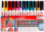 Daco MK503/12 marker, 12 db-os készlet, 2 mm-es hegy, akril