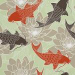Heko Panels Textil anyag, Lotus and Carp, Poliészter 100%, 210g/pm, Méret: 100cm x 155cm, DX760 (DX760)