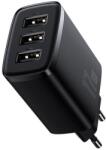 Baseus Incarcator Baseus Compact, 3 porturi USB Type-A, 17W, tensiune 100-240V, negru, CCXJ020101 (CCXJ020101)