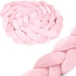 Ricokids Apărătoare împletită pentru pătuț 3m - roz (J-722113)