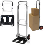 Bauerkraft Molnárkocsi, Bauerkraft H-003, alumínium váz, 90 kg teherbírás, összehajtható, állítható magasság: 71-107 cm, gumi kerekek (TF4234)