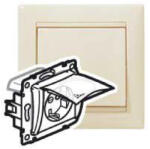 Legrand 774120 Valena IP44 2P+F csatlakozó aljzat csapófedéllel, elefántcsont (774120)