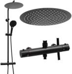 Erga Bergen, zuhanyszett termosztátos keverőcsappal és esőztető zuhannyal 30 cm, matt fekete, ERG-YKA-BP. BERGEN THERM 30 BLK (ERG-YKA-BP.BERGEN THERM 30 BLK)
