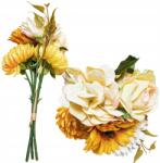 Przydasie. pl Gerbera Vegyes Csokor krizantém rózsa 38cm műkrém narancssárga (#13909)