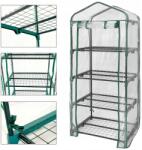 Grindi Mini Kerti Erkélyüvegház 4 Polcos Függőleges Fólia 160x69x50 cm (M85004)