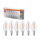 OSRAM 6x Led izzó B35 E14 Gyertya 4W 40W 470lm 2700K 300° Filament Osram (4099854571879)