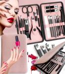Gordon Manikűr Szett 18 Részes Fekete Elegáns Hordozható Körömvágó (ZESTAW DO MANICURE PEDICURE ZESTAW 18 ELEMENT)