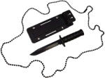 Depox Cutit tactic de vanatoare DEPOX®, Military Specialist, 10 cm, teaca cu lant inclusa, negru (3228)