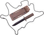 Depox Cutit tactic de vanatoare DEPOX®, Military Convoy, 10 cm, teaca cu lant inclusa, maro (3226)