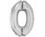 GoDan Ezüst 0-ás Silver szám fólia lufi 76 cm MLG145069 (MLG145069)
