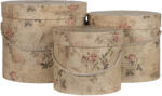 Clayre & Eef Set 3 cutii depozitare carton Ø 23x20 cm, Ø 20x17 cm, Ø 17x14 cm (66362)