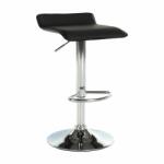 Mobikon Scaun de bar piele ecologica neagra picior crom Laria 37x38.5x85 cm (15425)