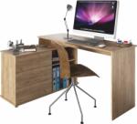 Mobikon Birou PC de colt din mdf maro stejar artisan Terino 138x50x75 cm (17105)