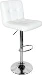 Mobikon Scaun bar piele ecologica alba crom Kandy 44x44x92-113 (74542)