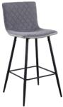 Mobikon Scaun bar tapiterie textil gri picioare metal negru Torana 43.5x52x106 cm (15848)