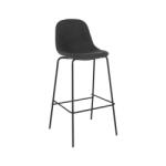 Mobikon Scaun bar tapiterie textil gri picioare metal negru Mariola 50x55x103 cm (18243)