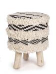 Bizzotto Taburet tapiterie bumbac natur negru Yucatan 30x40 cm (31564)