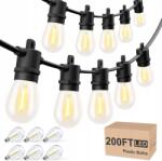  LED-es kerti girland S14 45 m 48 izzó IP65 2700K meleg fehér (B0FK511PXL)