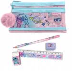 Kids Licensing Iskolai kiegészítő szett 5in1 Lilo és Stitch Tolltartó Ceruza Vonalzó radír (ST00144)