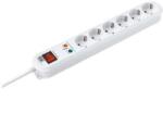 Bachmann Prelungitor Bachmann SMART cu 6 Prize Schuko, Protecție la Supratensiune, Întrerupător, Alb (B381.2501KR)