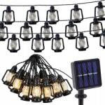 VERK GROUP Napelemes Kerti Lámpák Led Füzér Lampion Fénylánc x20 Lámpa (12406_20)