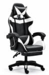 DreamHouse YT0098 Scaun Gaming Din Piele Sintetica Cu Suport De Picioare Black/White (YT098-BLACK-WHITE)